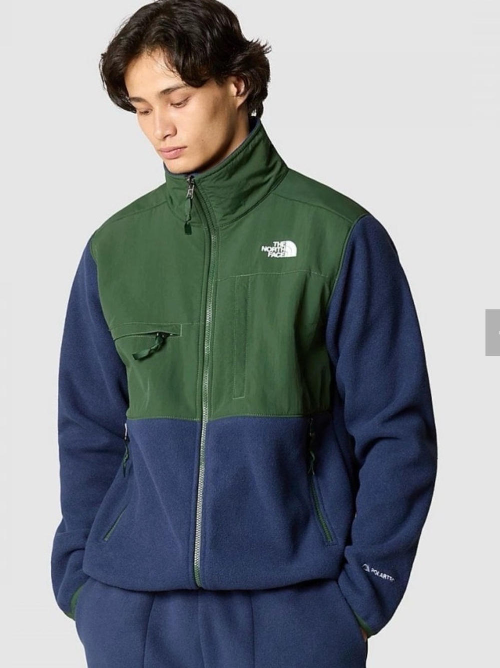 The North Face Denali Green and Navy Two-Tone Lightweight Jacket